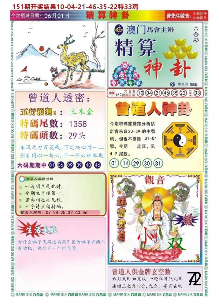 澳门精算神卦 第152期