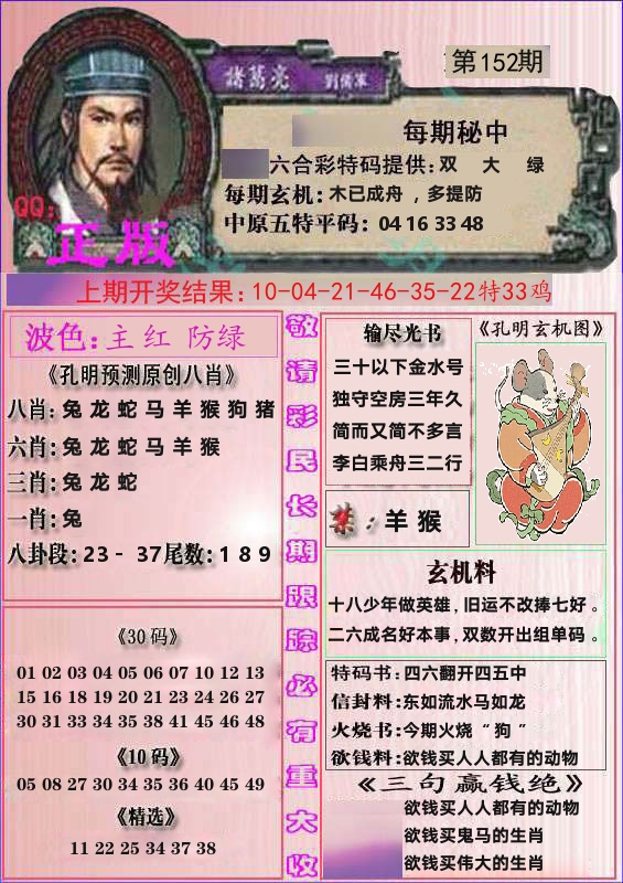 诸葛亮正版 第152期