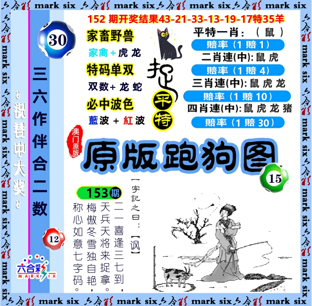 原版跑狗图 第153期