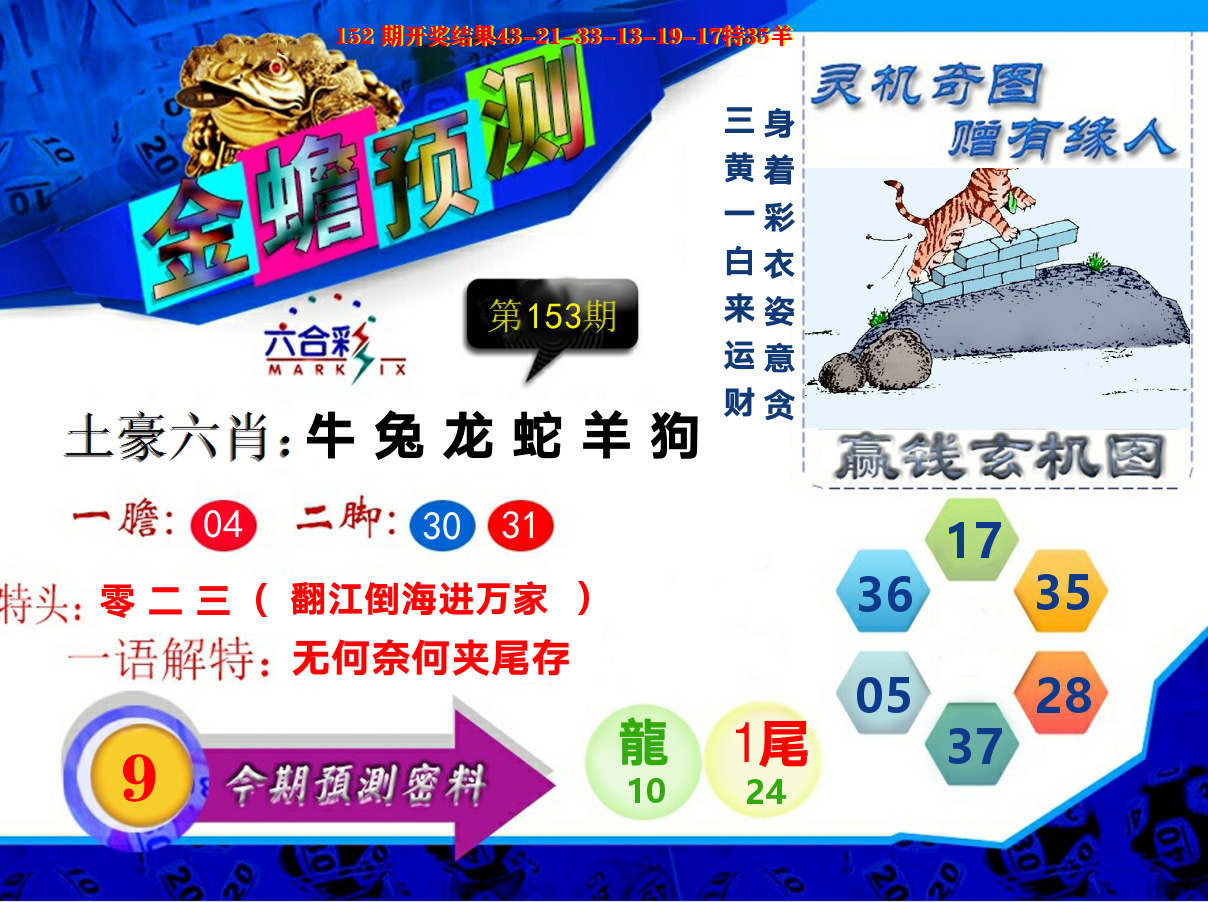金蟾预测 第153期