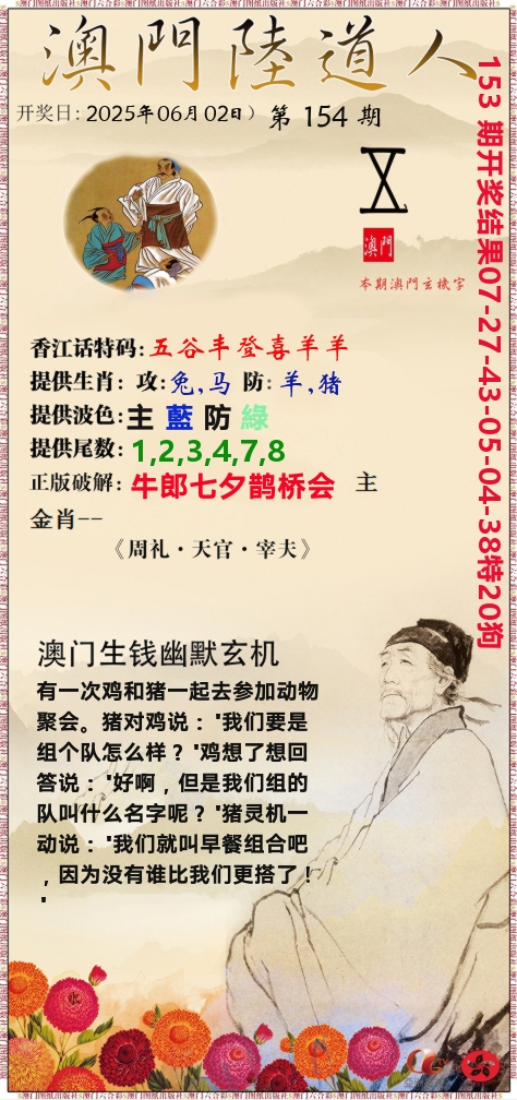 澳门陆道人 第154期