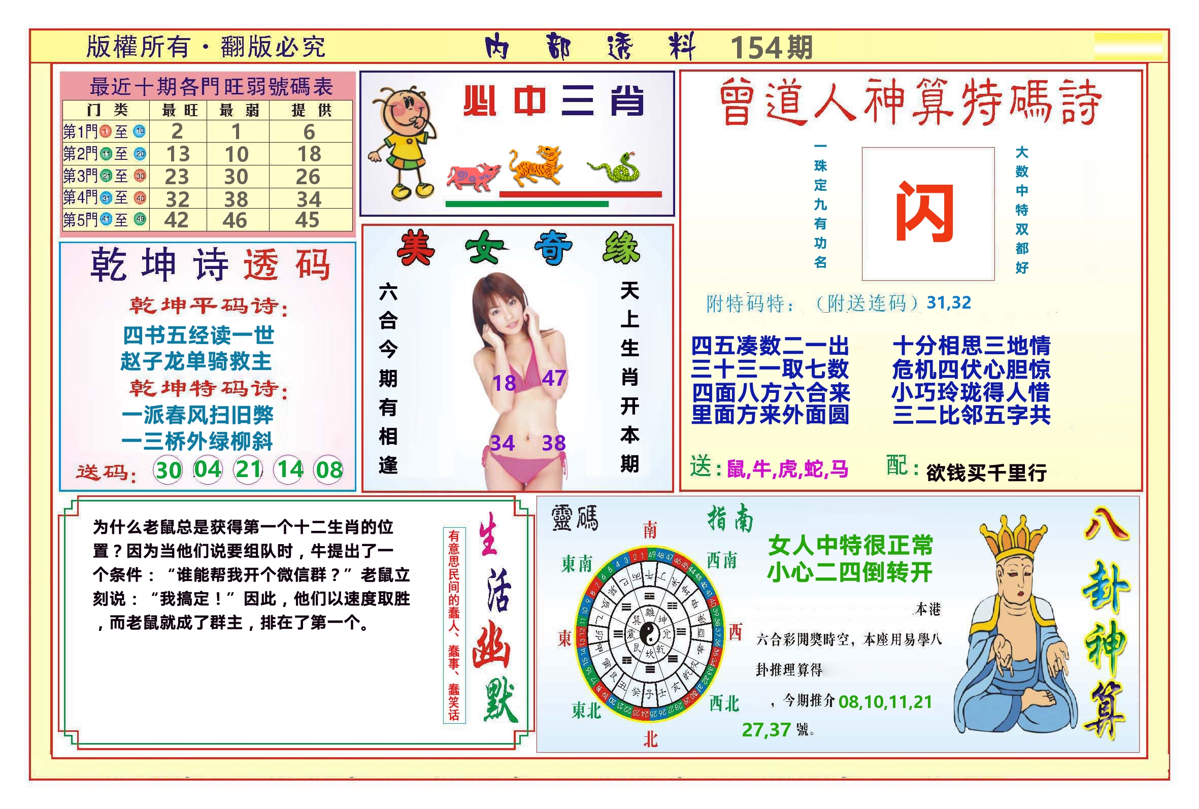 澳门内部透料B 第154期