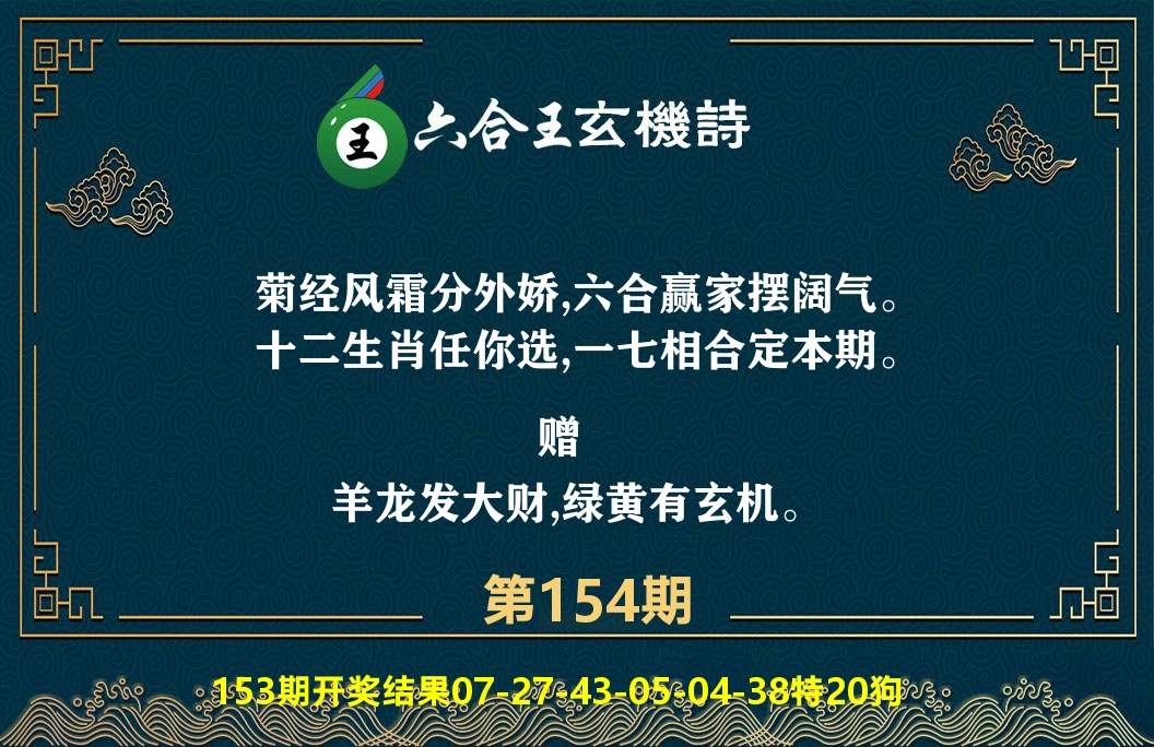 六合王玄机诗 第154期