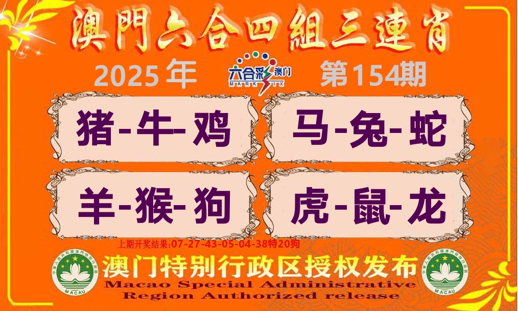 六合三连肖 第154期
