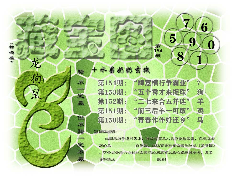 藏宝图奶奶玄机 第154期