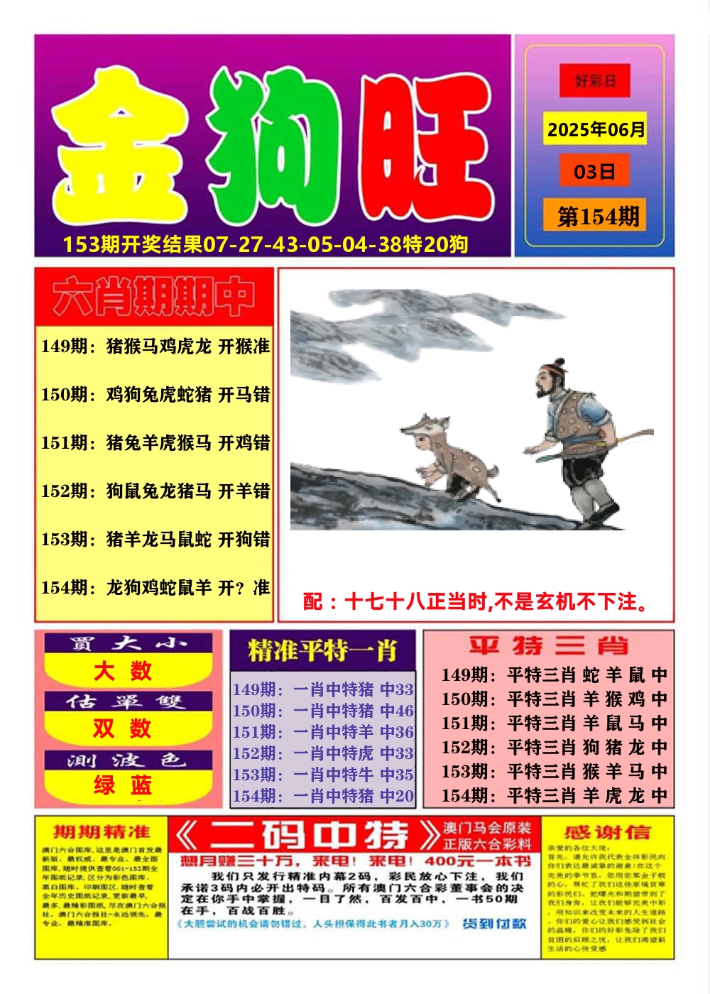 澳门金狗旺A 第154期
