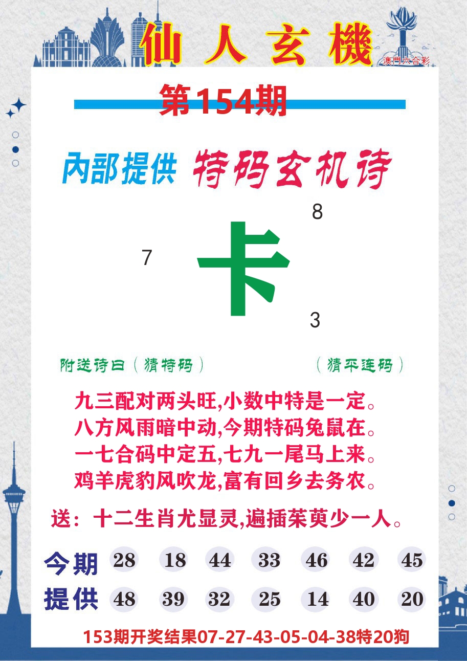 澳门钱多多D 第154期