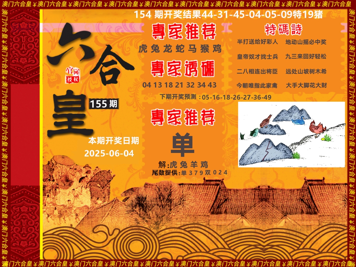 六合皇系列 第155期