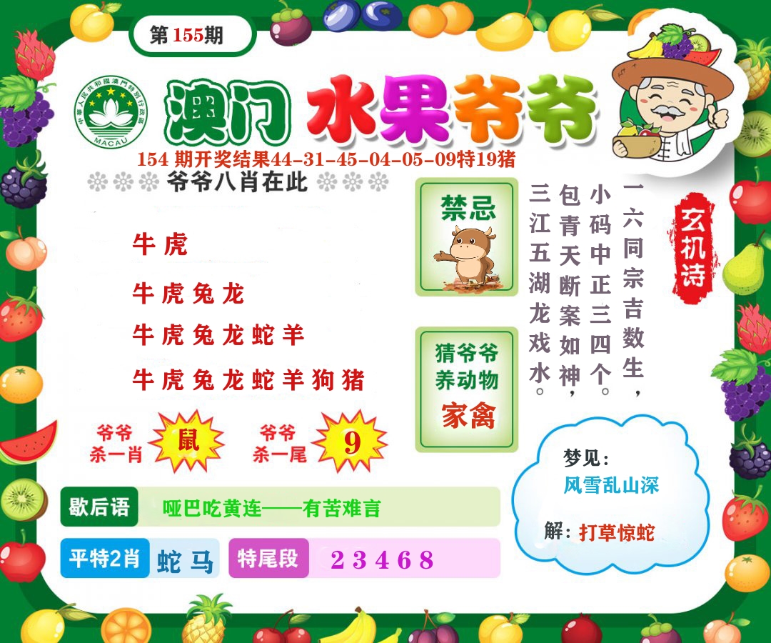 澳门水果爷爷 第155期
