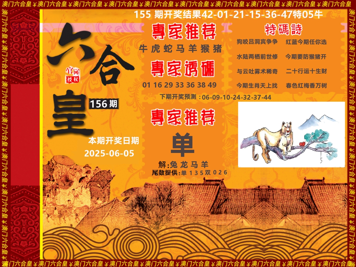 六合皇系列 第156期
