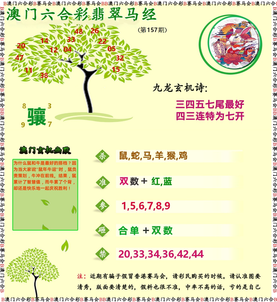 翡翠马经 第157期