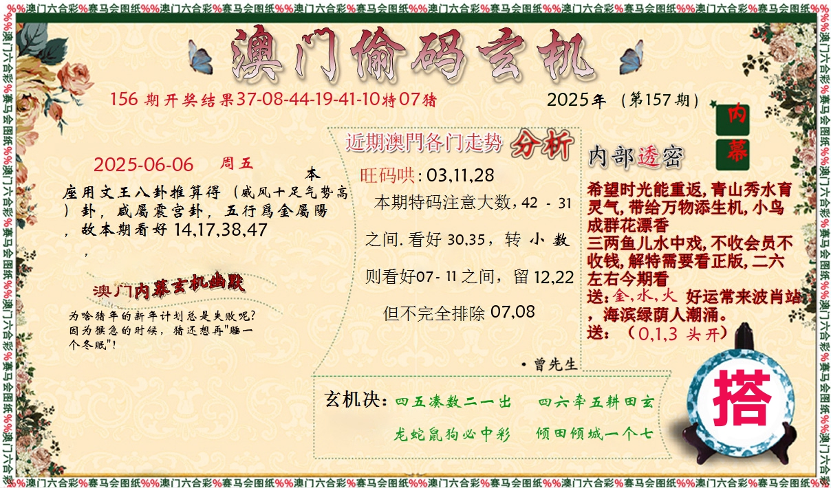 偷码玄机 第157期