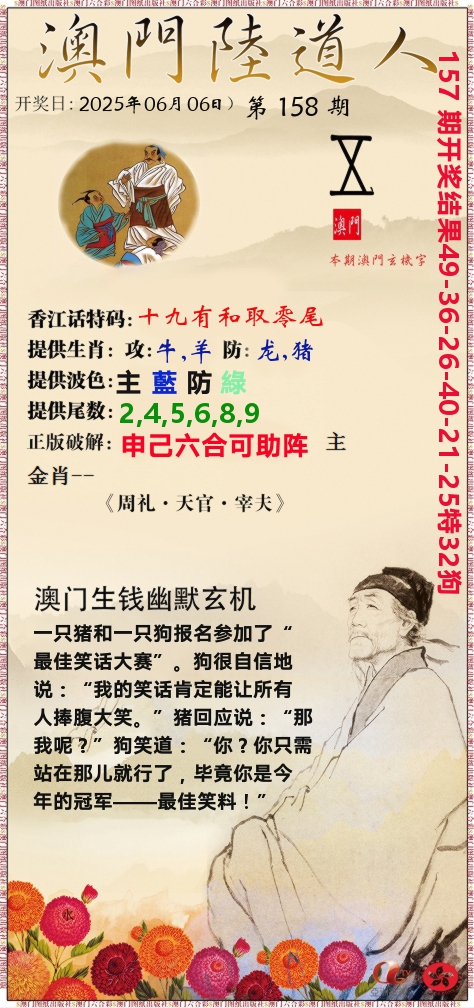 澳门陆道人 第158期