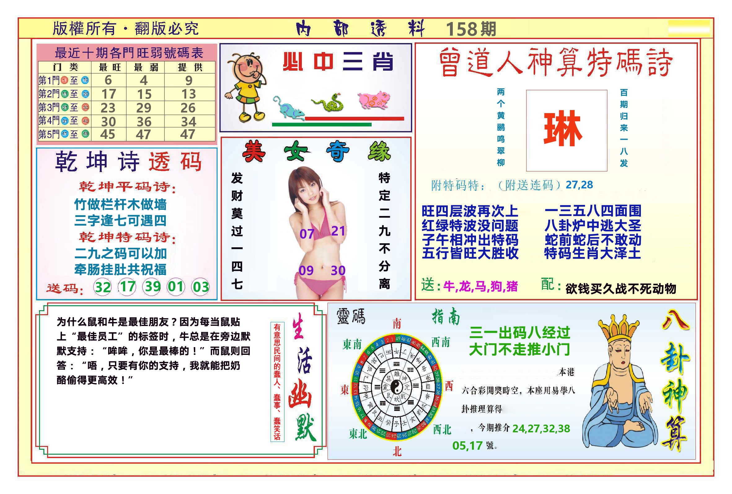 澳门内部透料B 第158期