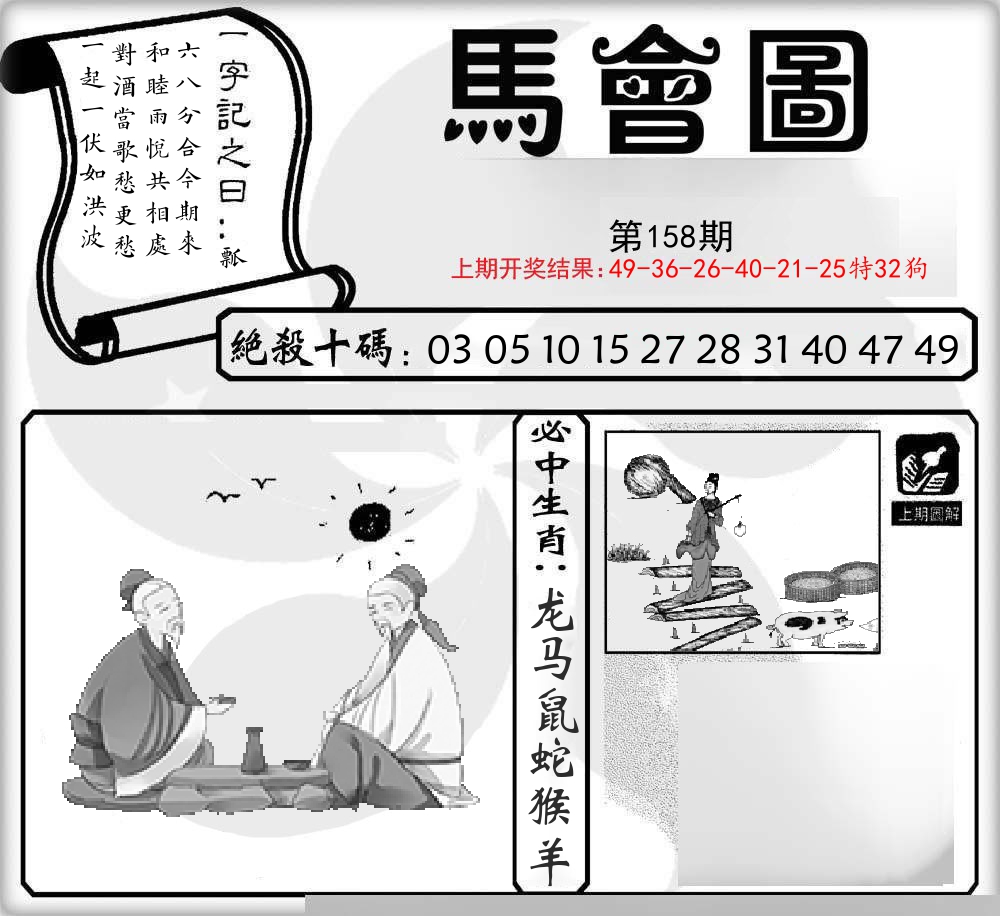 马会图 第158期