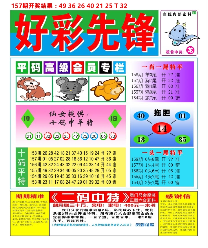 好彩先锋D 第158期