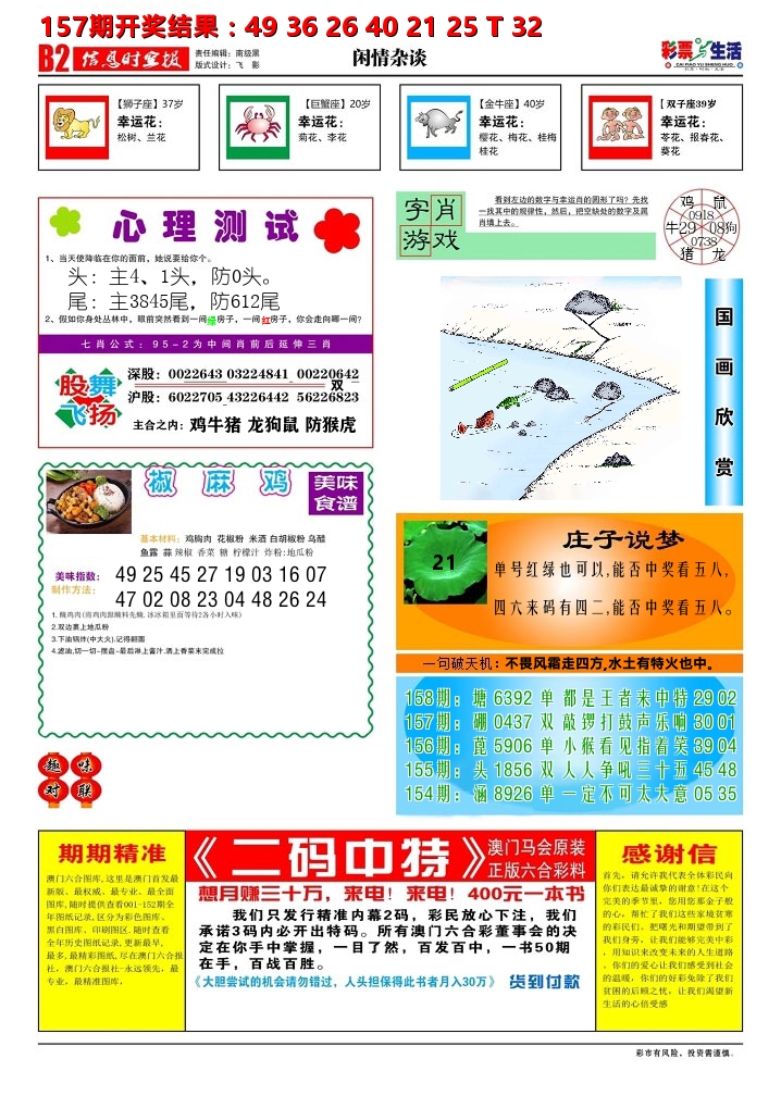 彩票与生活B 第158期