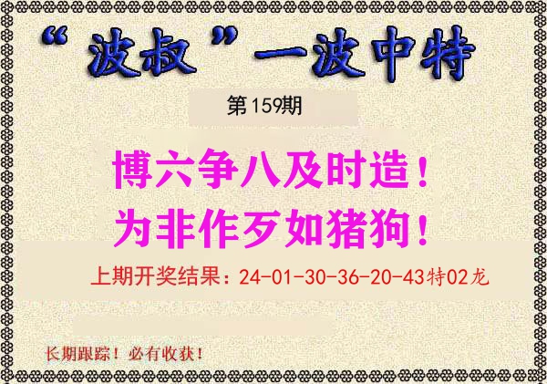 波叔中特 第159期