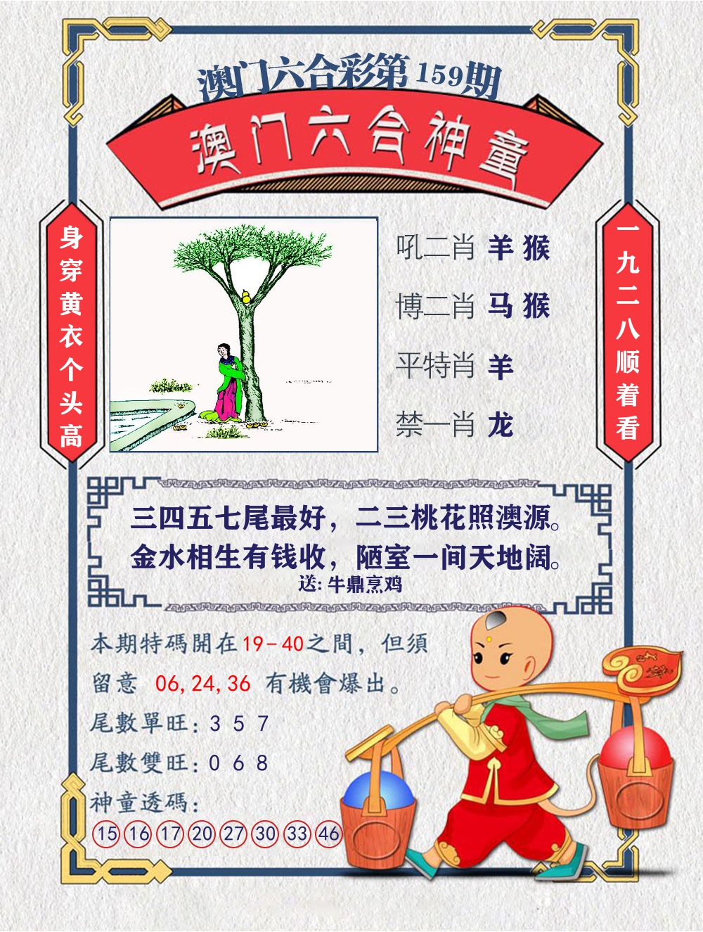 六合神童 第159期