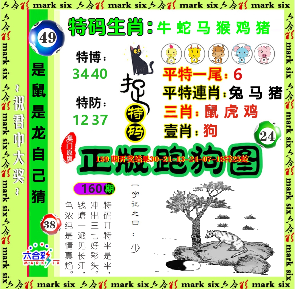 正版跑狗图 第160期