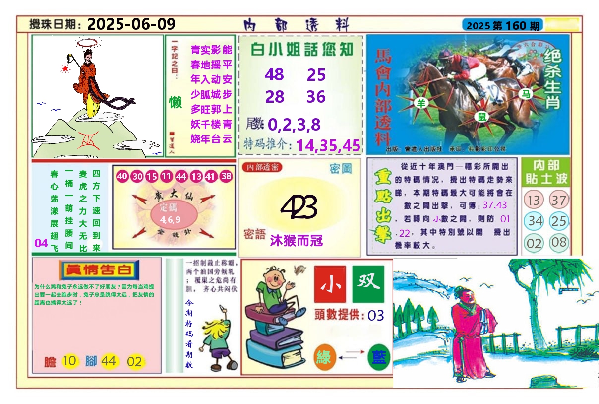 澳门内部透料A 第160期