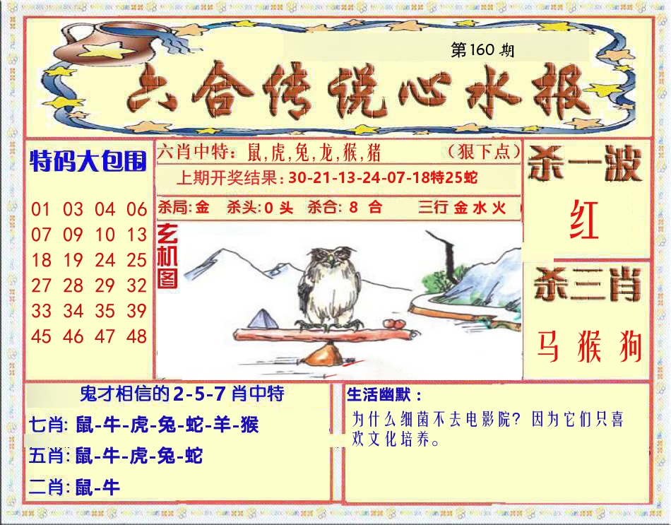 六合传说心水报 第160期