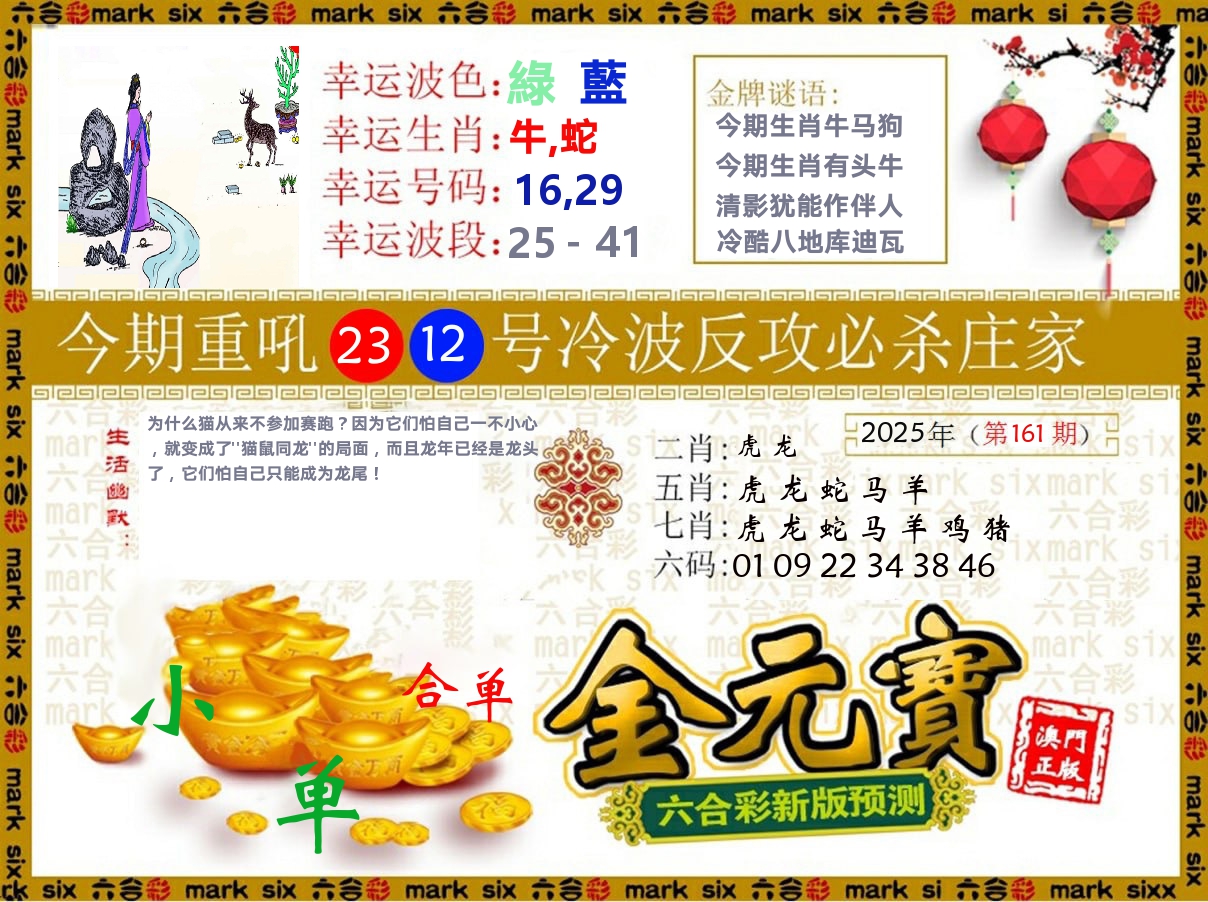 金元宝 第161期
