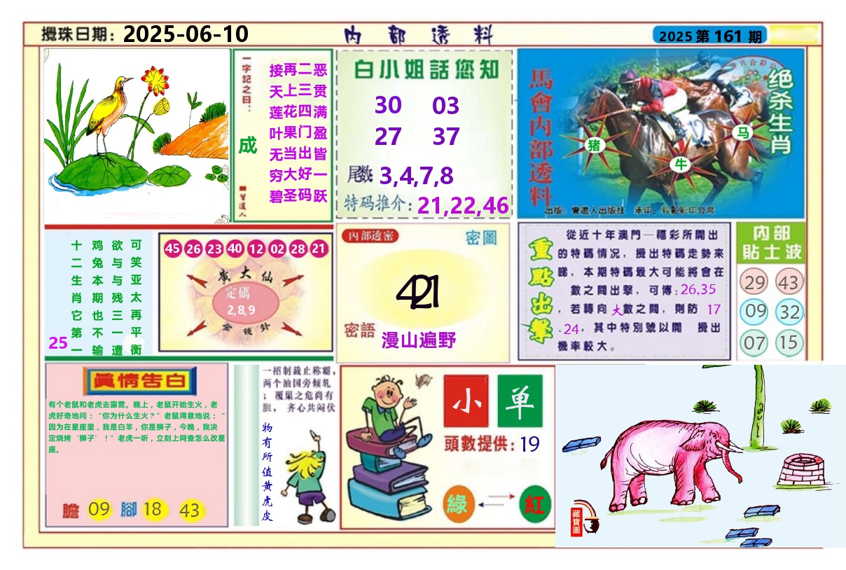 澳门内部透料A 第161期