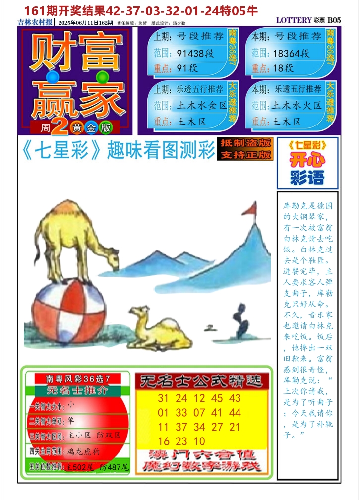 七星彩图A 第162期