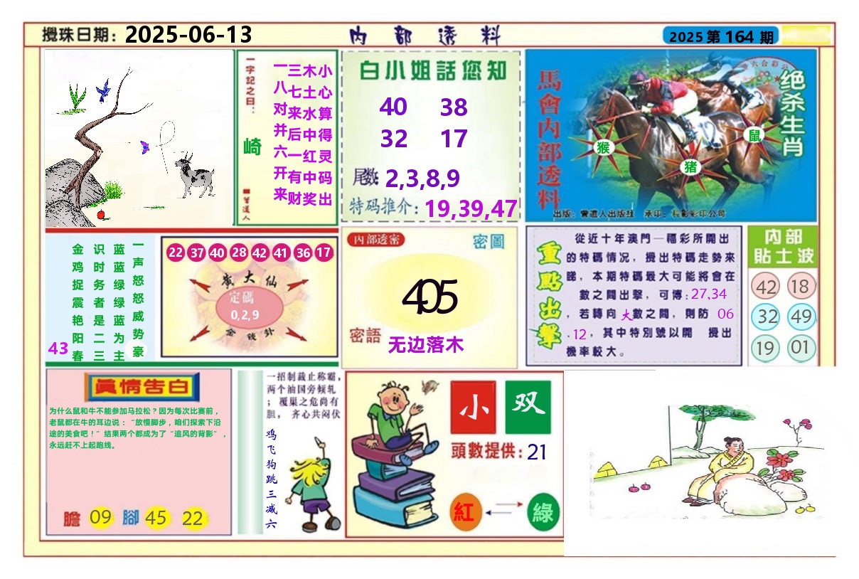 澳门内部透料A 第164期