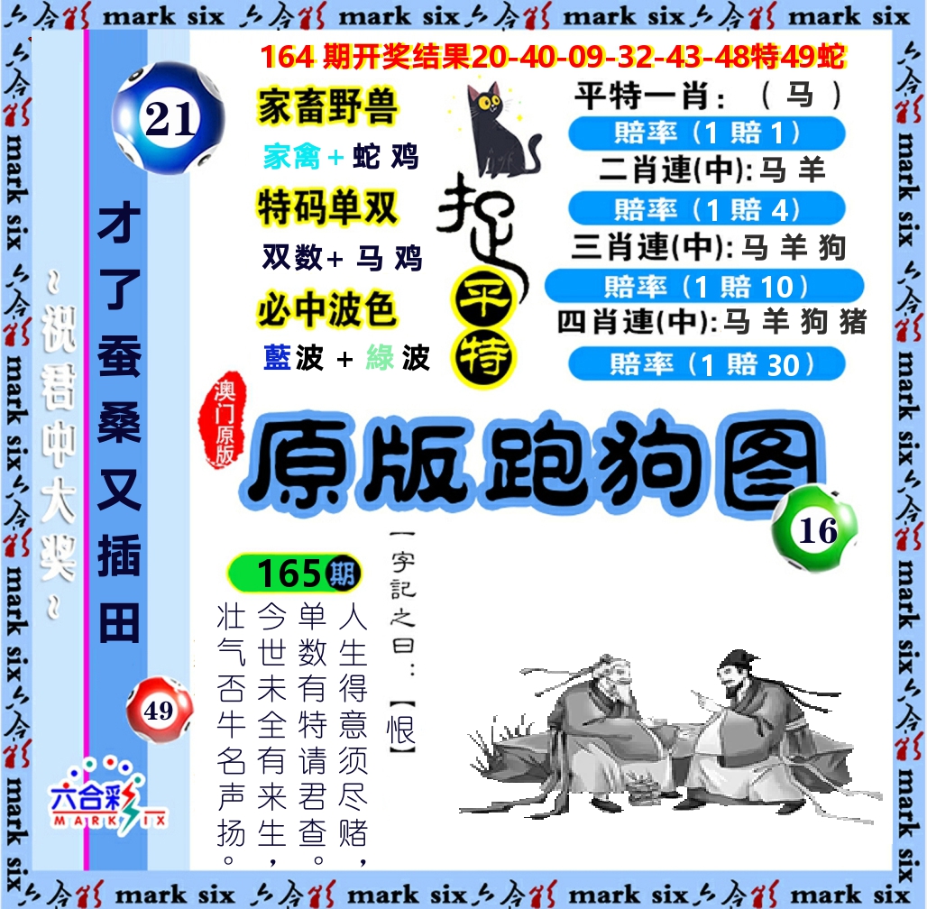 原版跑狗图 第165期