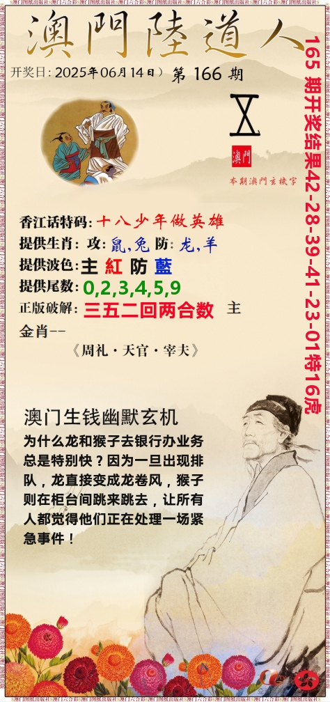 澳门陆道人 第166期