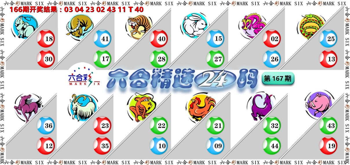 六合精选24码 第167期