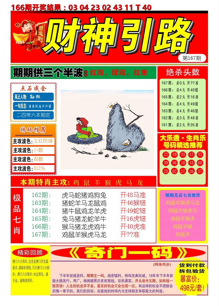 财神引路 第167期