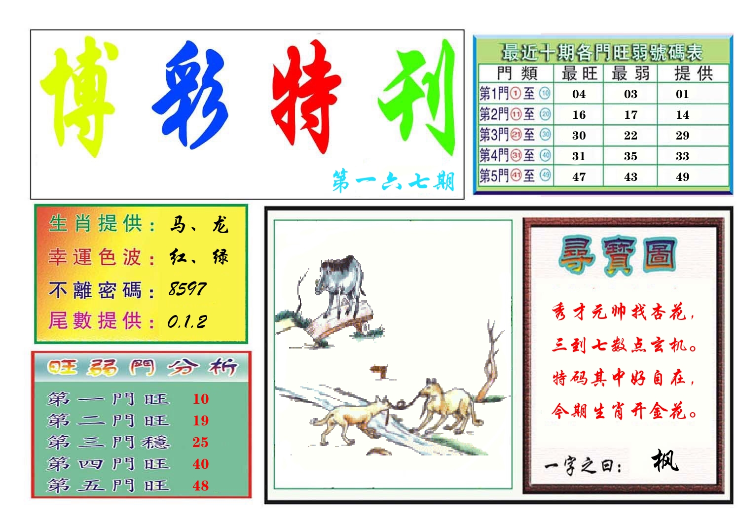 博彩特刊 第168期