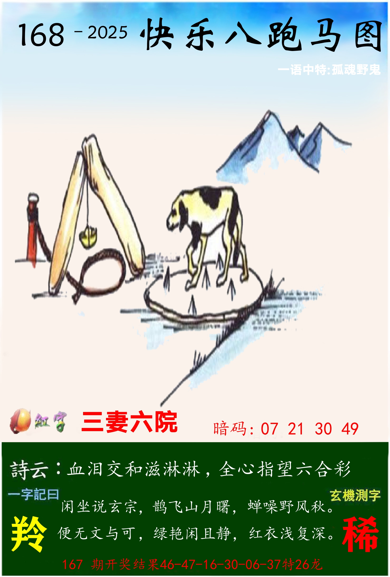 澳门跑马 第168期