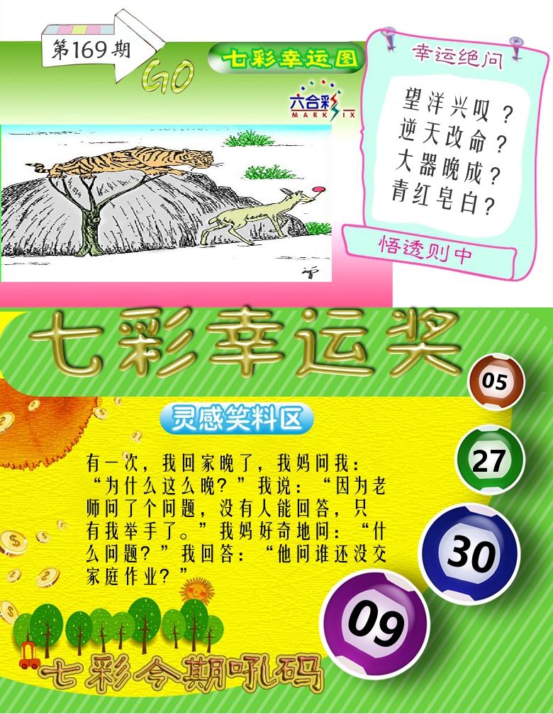 七彩幸运奖 第169期