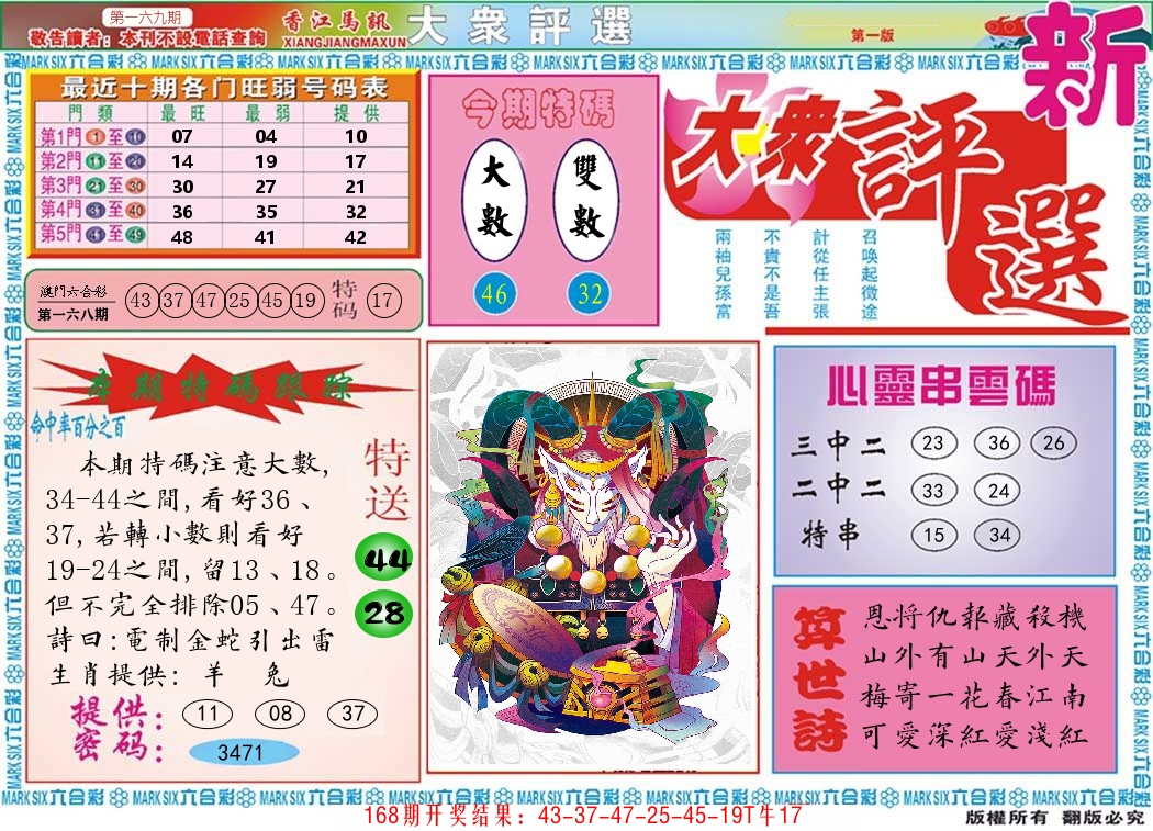 澳门大众评选 第169期
