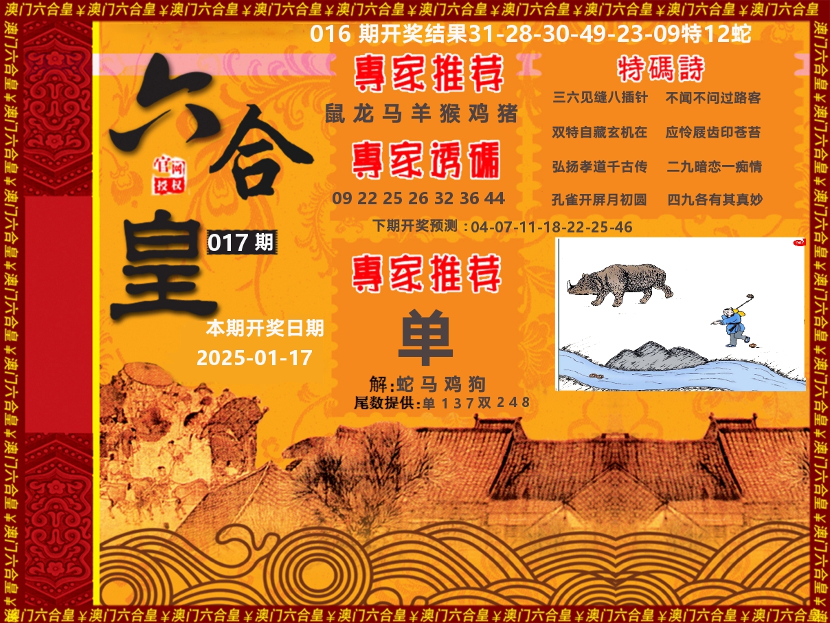 六合皇系列 第17期