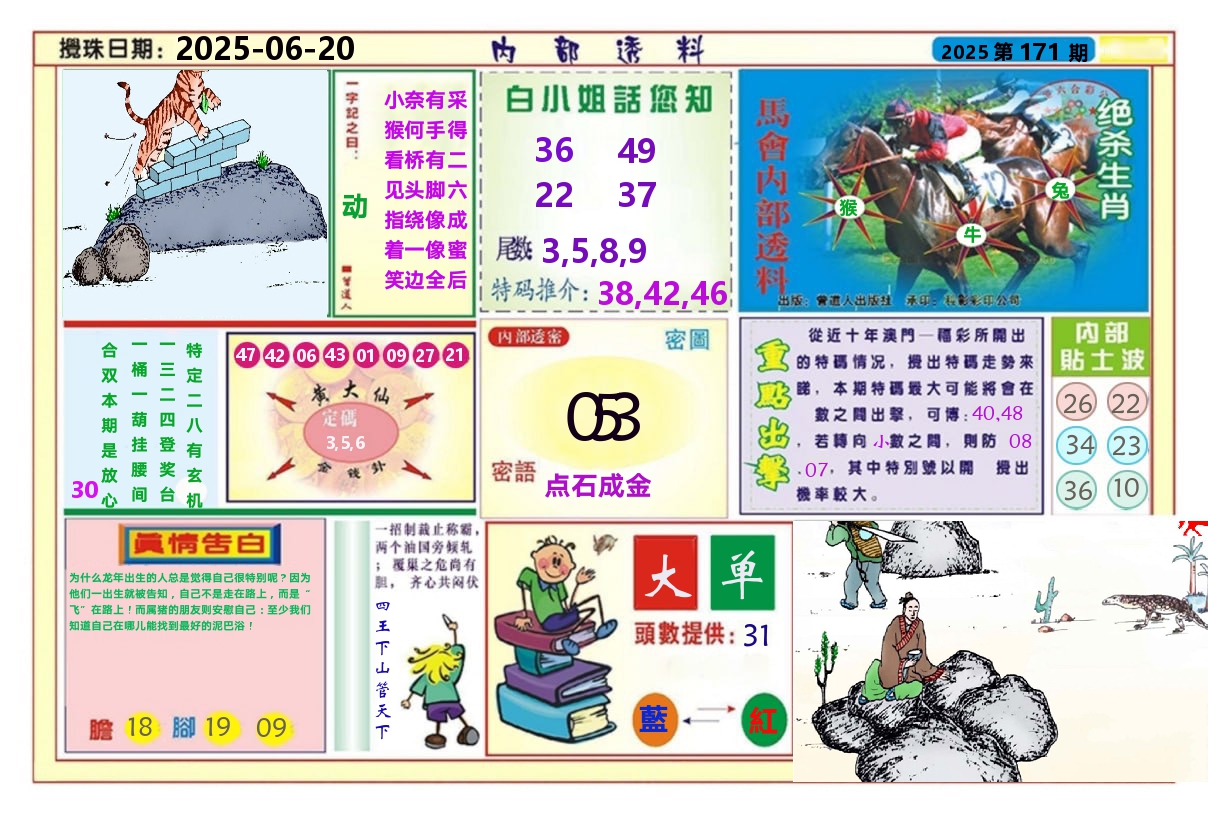 澳门内部透料A 第171期