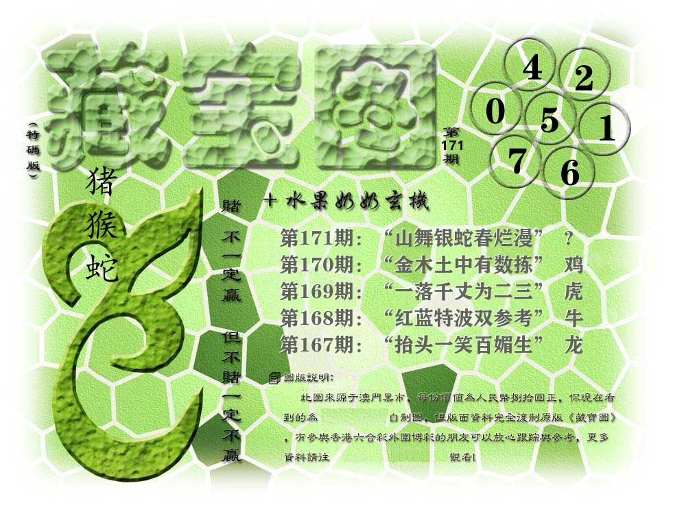 藏宝图奶奶玄机 第171期