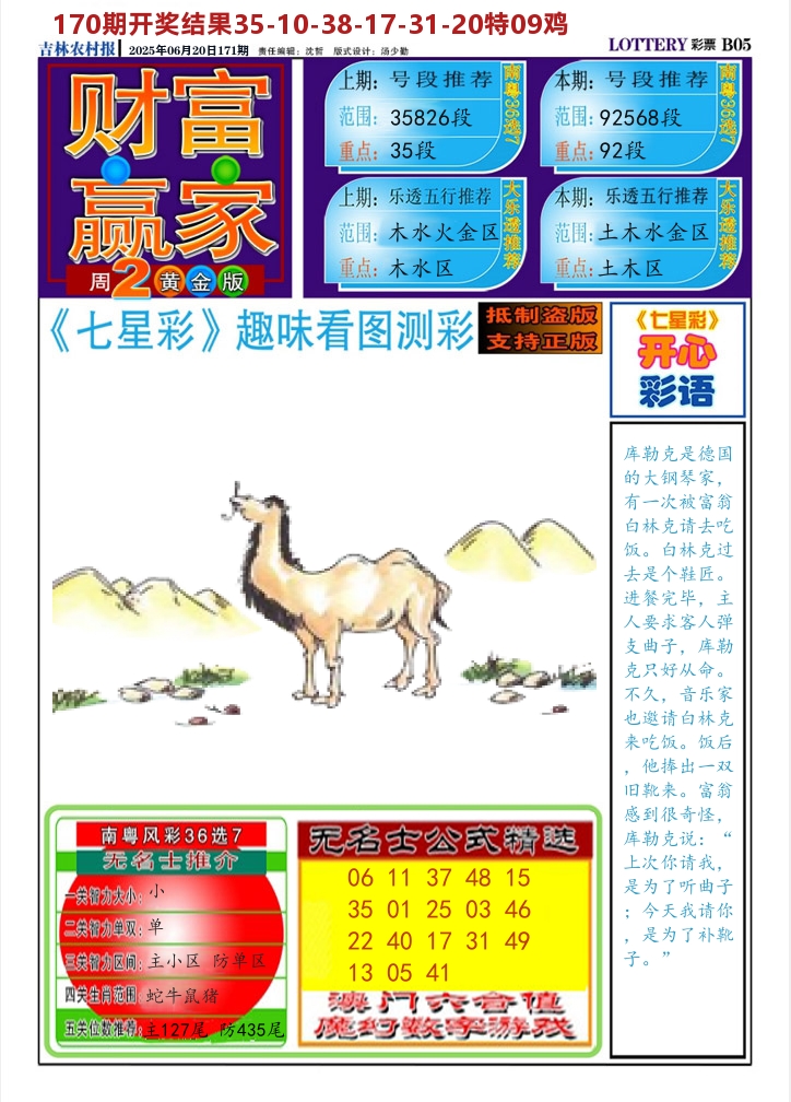 七星彩图A 第171期