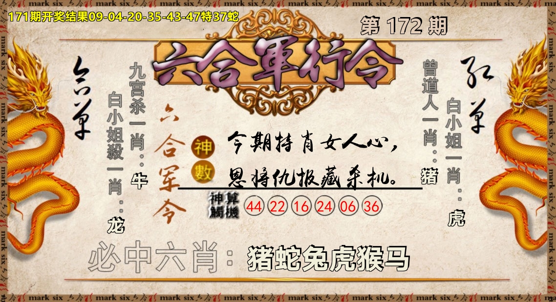 六合军行令 第172期