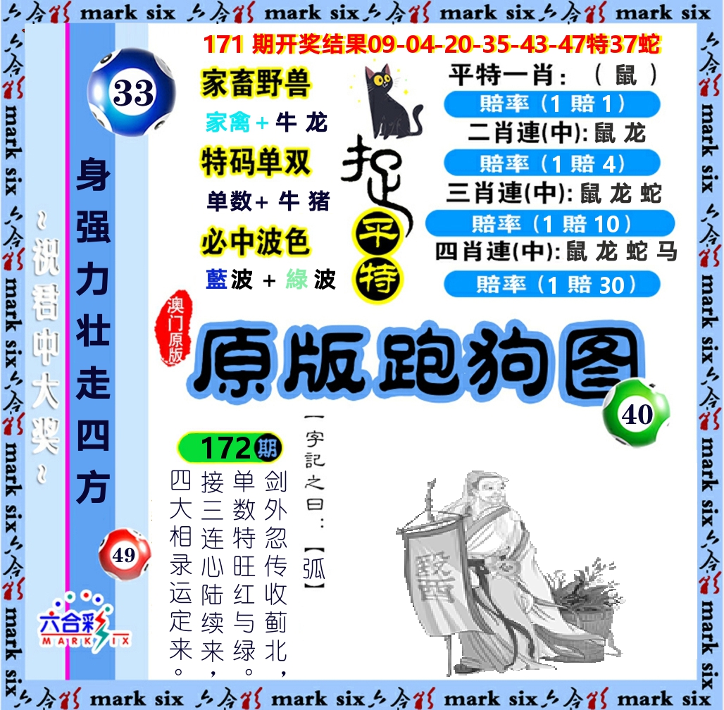 原版跑狗图 第172期