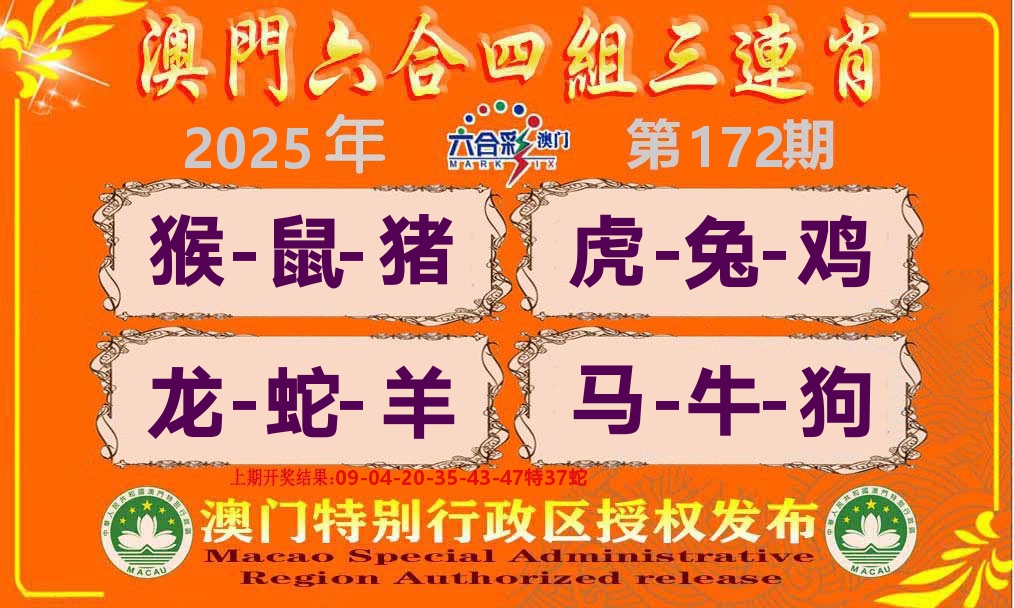 六合三连肖 第172期