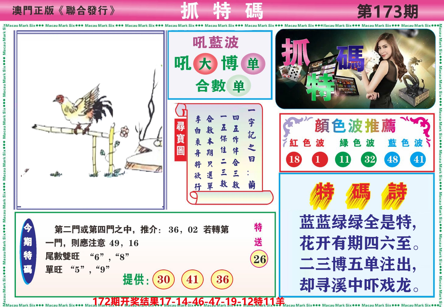澳门抓特码A 第173期