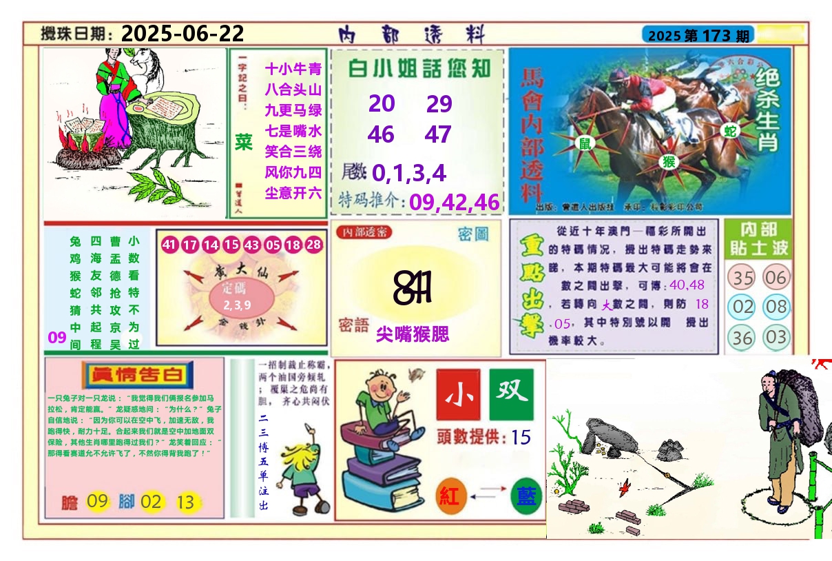 澳门内部透料A 第173期