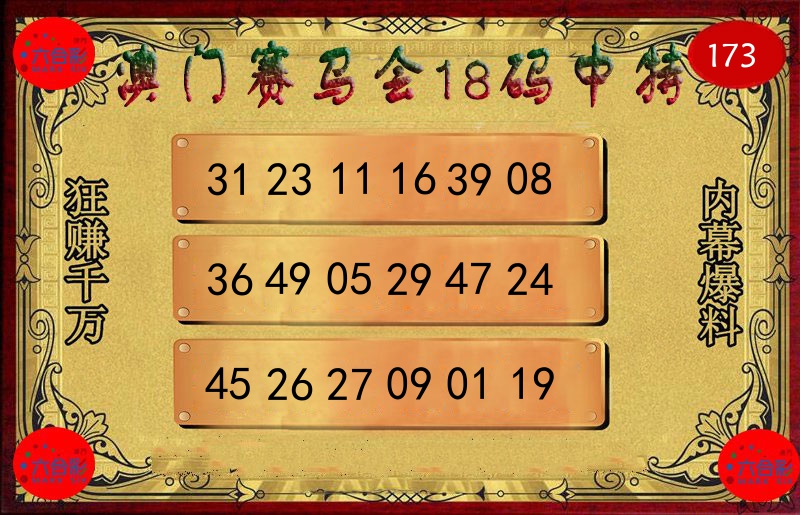 赛马会18码 第173期