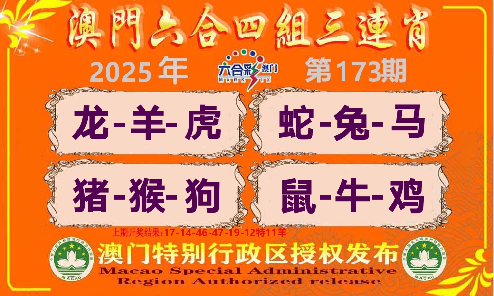 六合三连肖 第173期