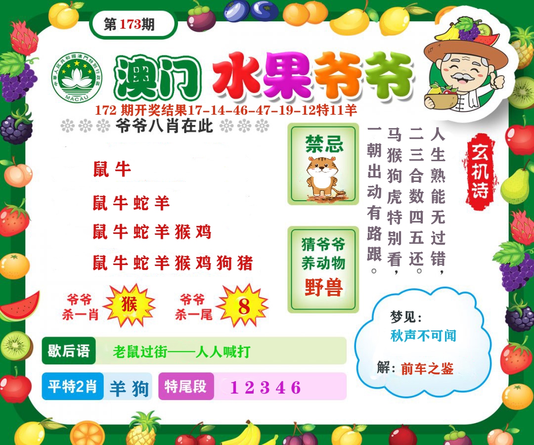 澳门水果爷爷 第173期
